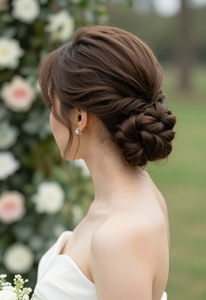 19 Elegant Summer Updo Hairstyles for Warm Weather Weddings - 17. Low Knotted Bun 1