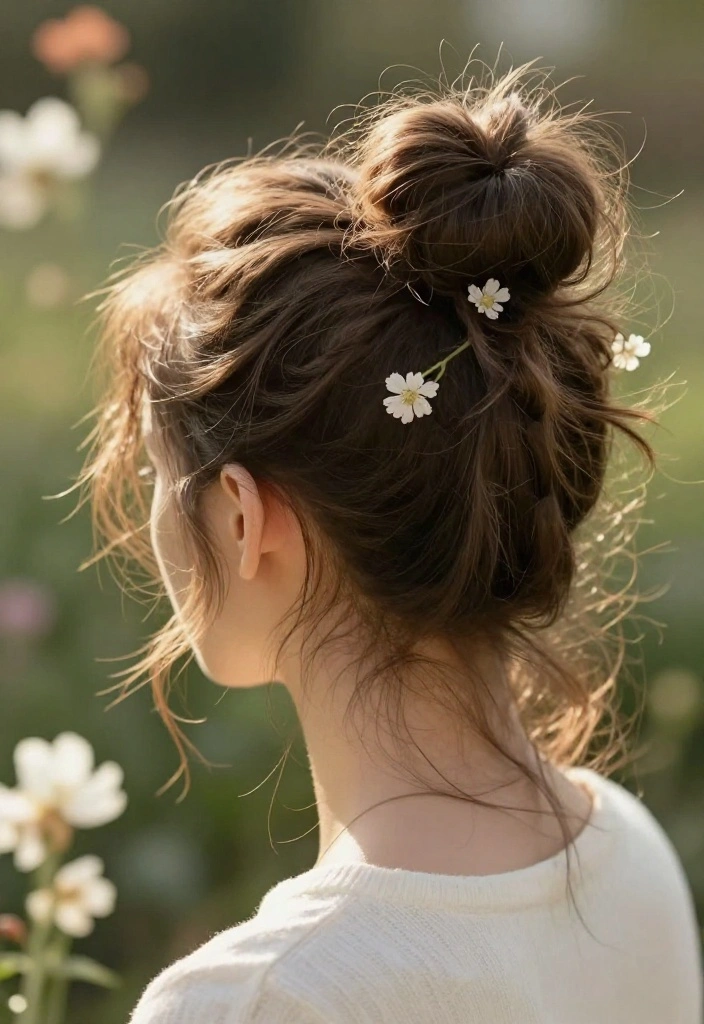 19 Elegant Summer Updo Hairstyles for Warm Weather Weddings - 3. Messy Bun 1