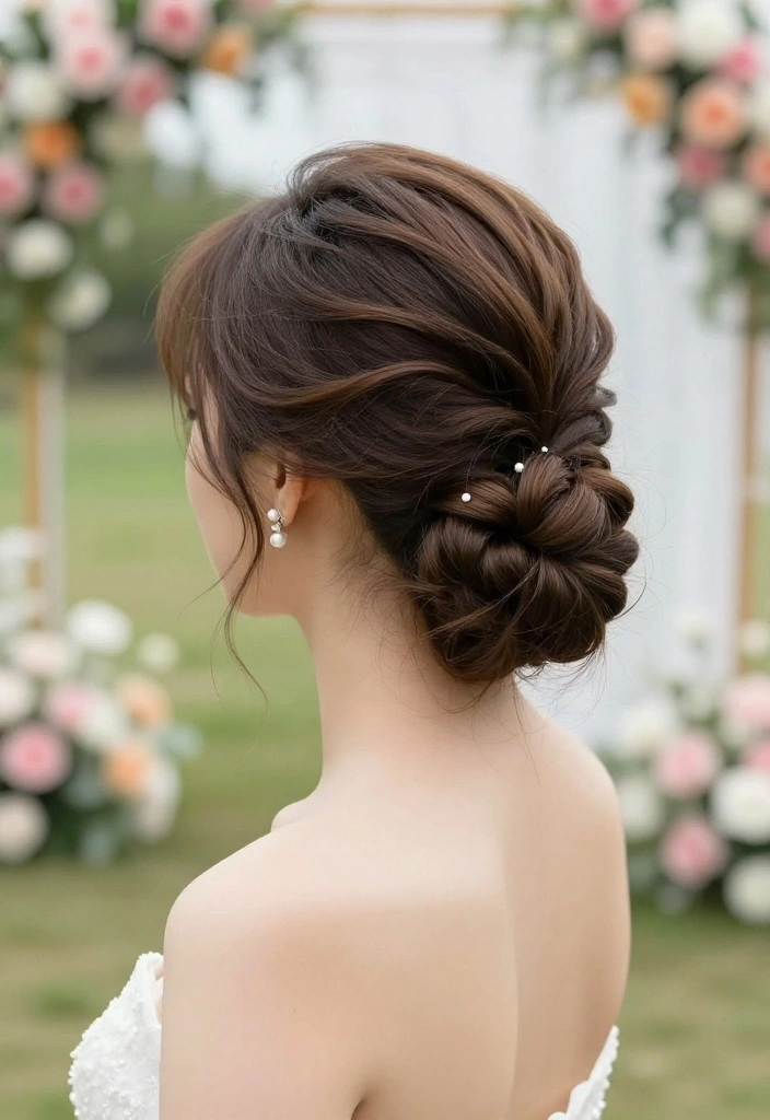 19 Elegant Summer Updo Hairstyles for Warm Weather Weddings - 4. Twisted Half-Updo 1