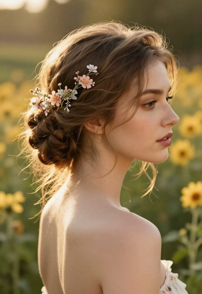 19 Elegant Summer Updo Hairstyles for Warm Weather Weddings - 8. Side-Swept Updo 1