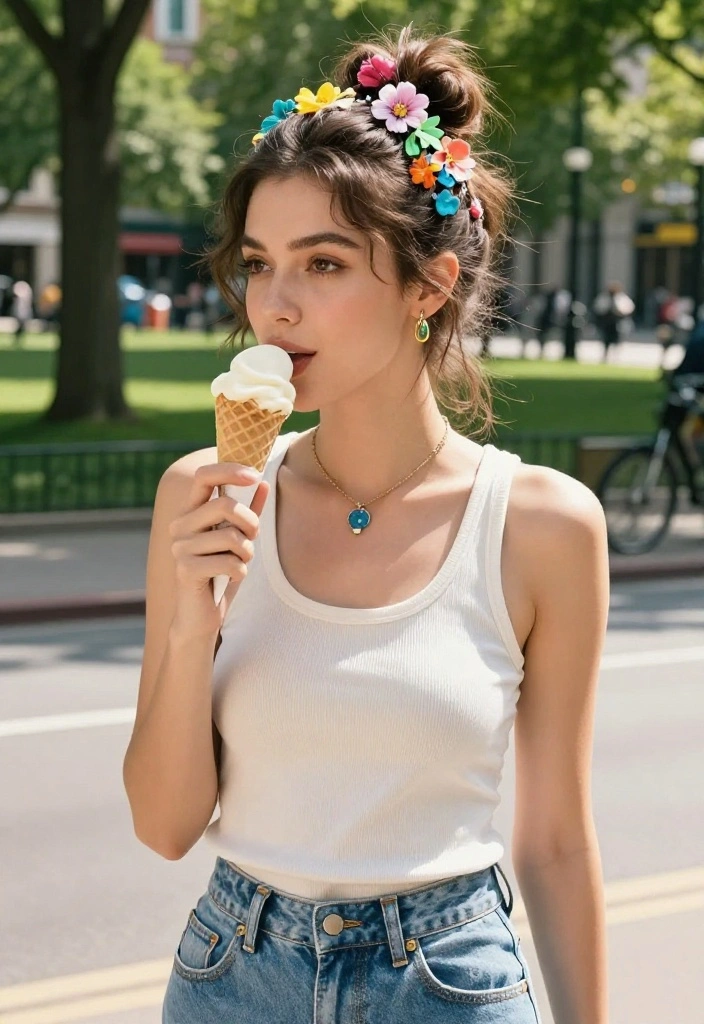 19 Frizz-Free Hot Weather Hairstyles Designed for Humid Climates - 6. Messy Bun with Accessories 1