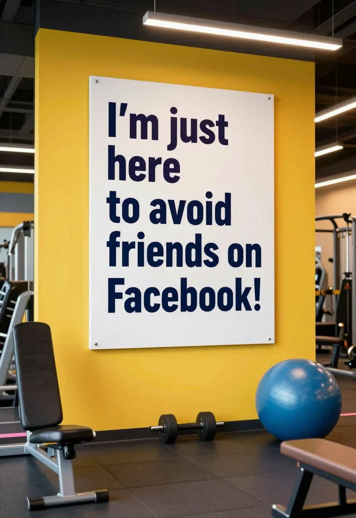 19 Funny Gym Quotes That Make You Laugh and Still Keep You Showing Up - 3. 'I’m just here to avoid friends on Facebook!' 1