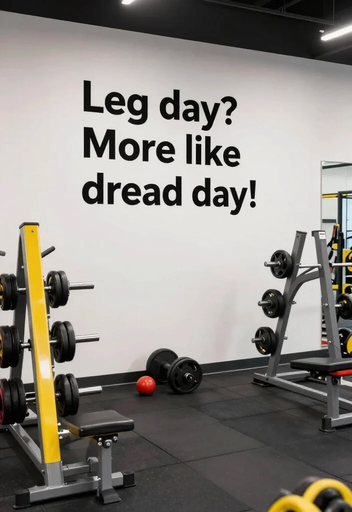 19 Funny Gym Quotes That Make You Laugh and Still Keep You Showing Up - 4. 'Leg day? More like dread day!' 1