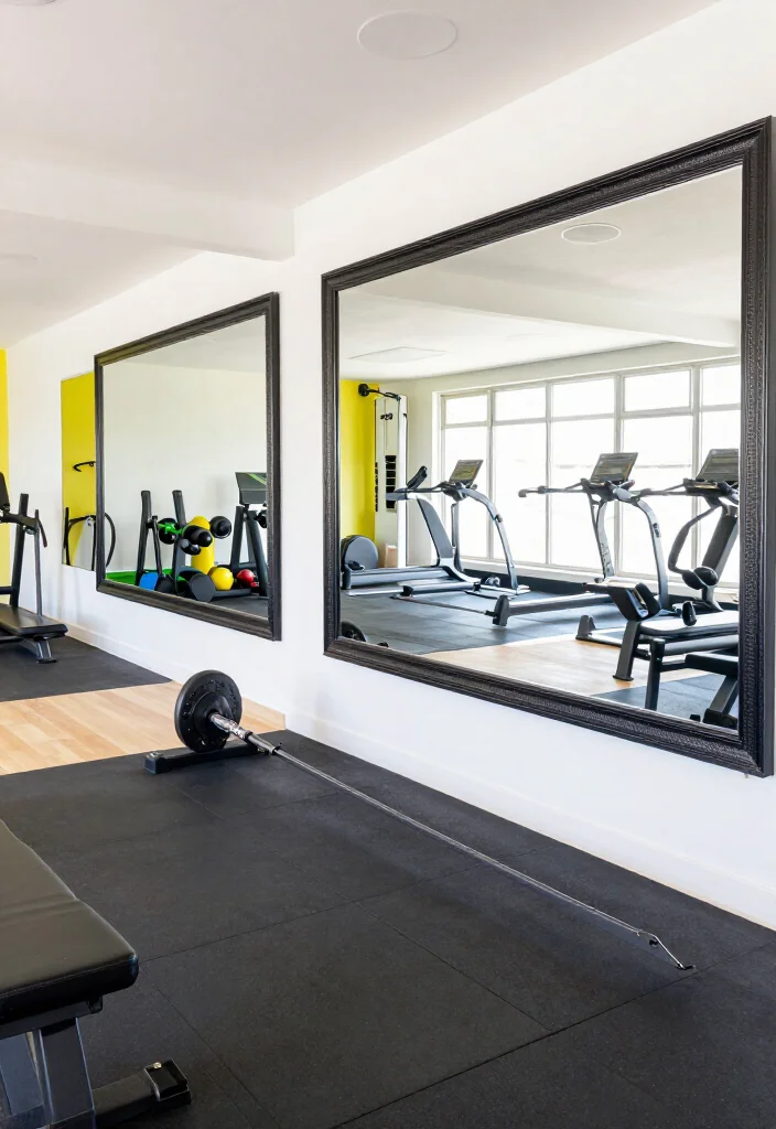 19 Garage Gym Design Ideas That Look Professional Enough to Show Off Every Single Day - 10. Wall of Mirrors 1
