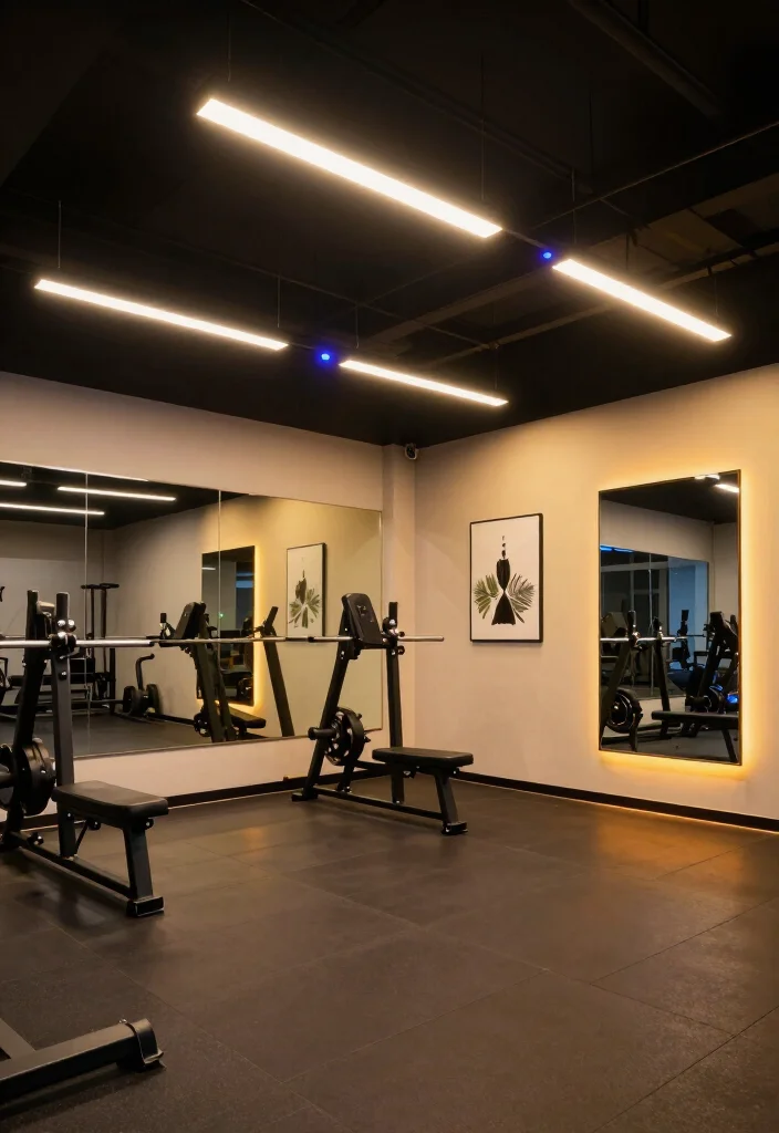 19 Garage Gym Design Ideas That Look Professional Enough to Show Off Every Single Day - 17. Smart Lighting Solutions 1