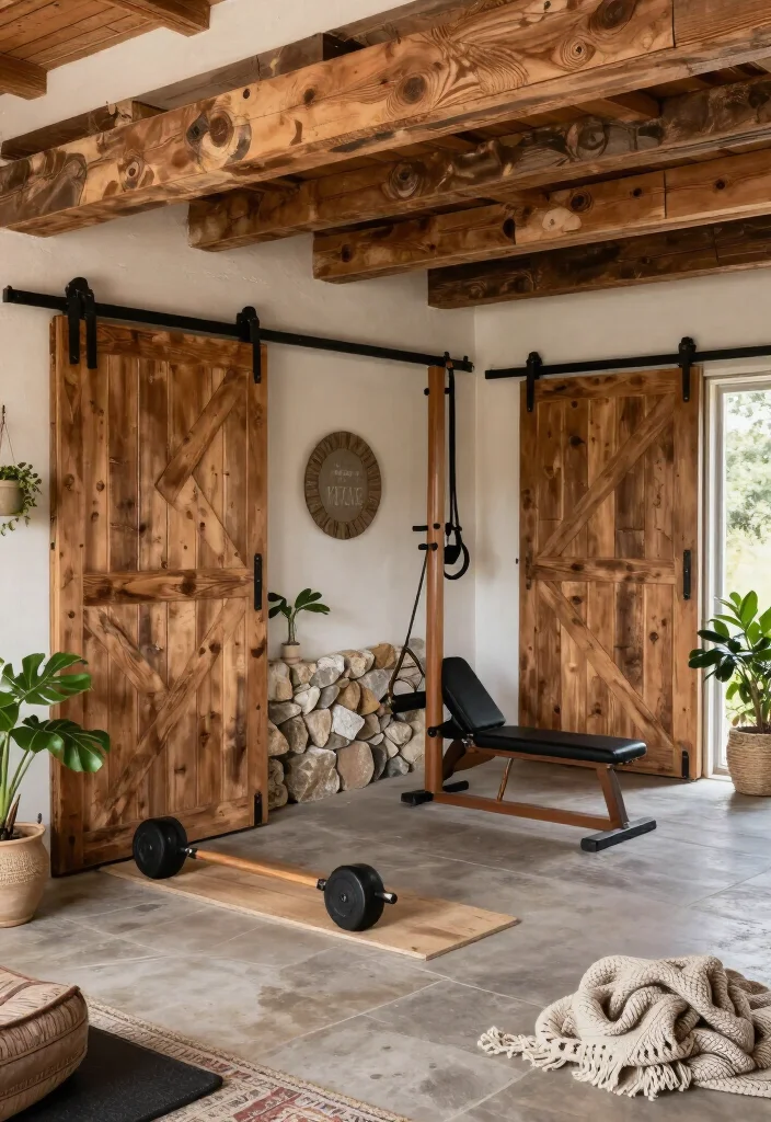 19 Garage Gym Design Ideas That Look Professional Enough to Show Off Every Single Day - 7. Rustic Retreat 1