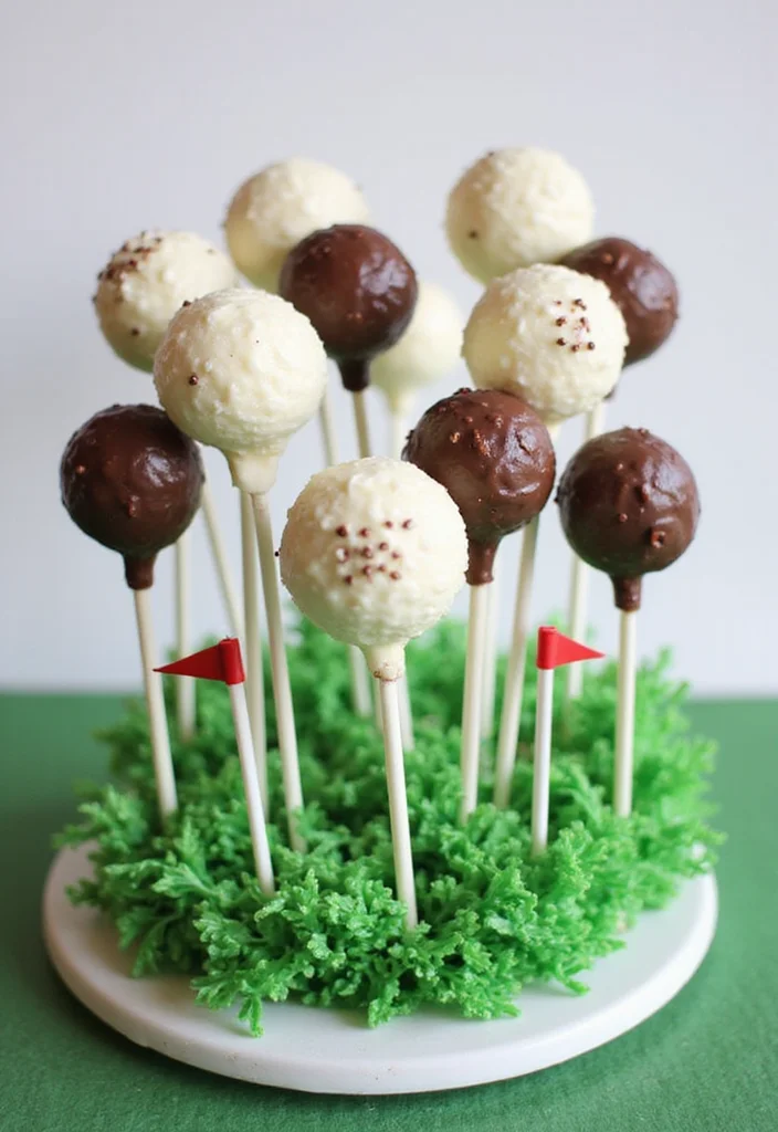 19 Golf Retirement Party Cake Ideas That Hit a Hole in One - 19. Golf Retirement Cake Pops 1