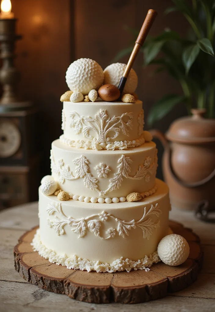 19 Golf Retirement Party Cake Ideas That Hit a Hole in One - 7. Vintage Golf Cake 1