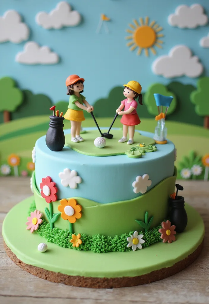 19 Golf Retirement Party Cake Ideas That Hit a Hole in One - 8. Golfing Friends Cake 1