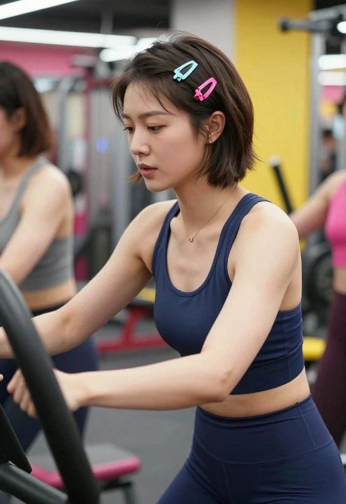 19 Gym Hairstyles for Short Hair That Look Polished and Keep You Focused - 13. Decorative Hair Clips 1