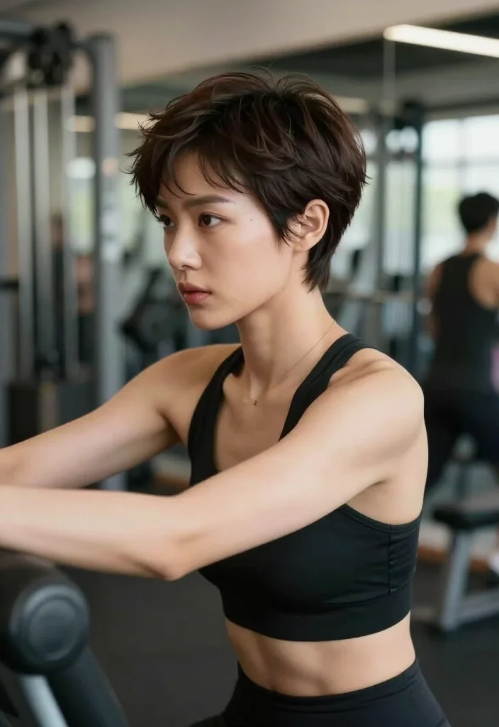 19 Gym Hairstyles for Short Hair That Look Polished and Keep You Focused - 15. Textured Pixie Styling 1