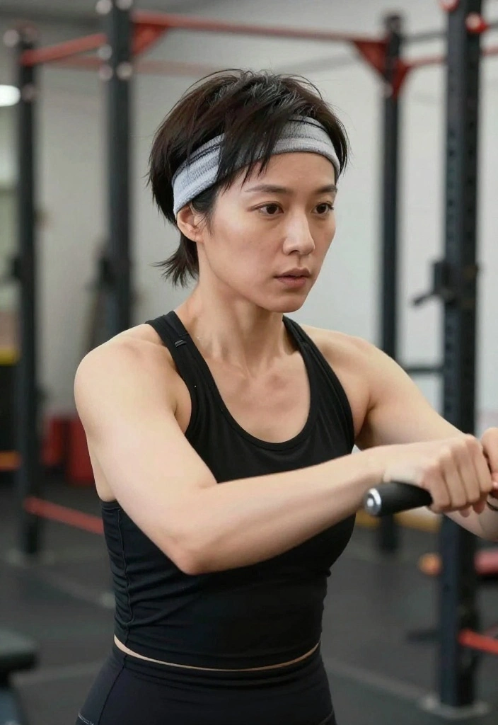 19 Gym Hairstyles for Short Hair That Look Polished and Keep You Focused - 16. Sporty Headband Look 1