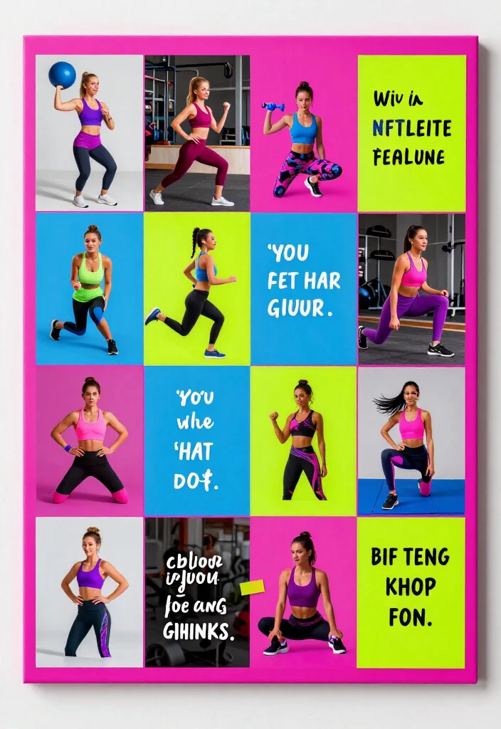 19 Gym Vision Board Aesthetic Ideas to Map Out Your Fitness Goals for 2026 - 2. Bold Color Explosion 1