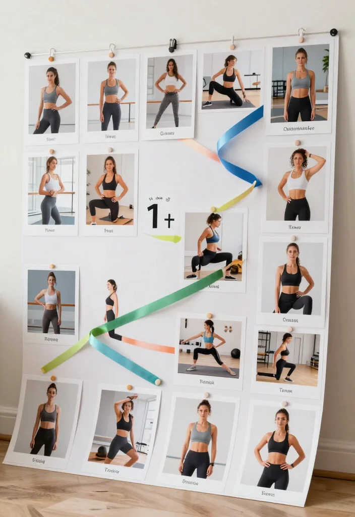19 Gym Vision Board Aesthetic Ideas to Map Out Your Fitness Goals for 2026 - 7. Fitness Journey Timeline 1