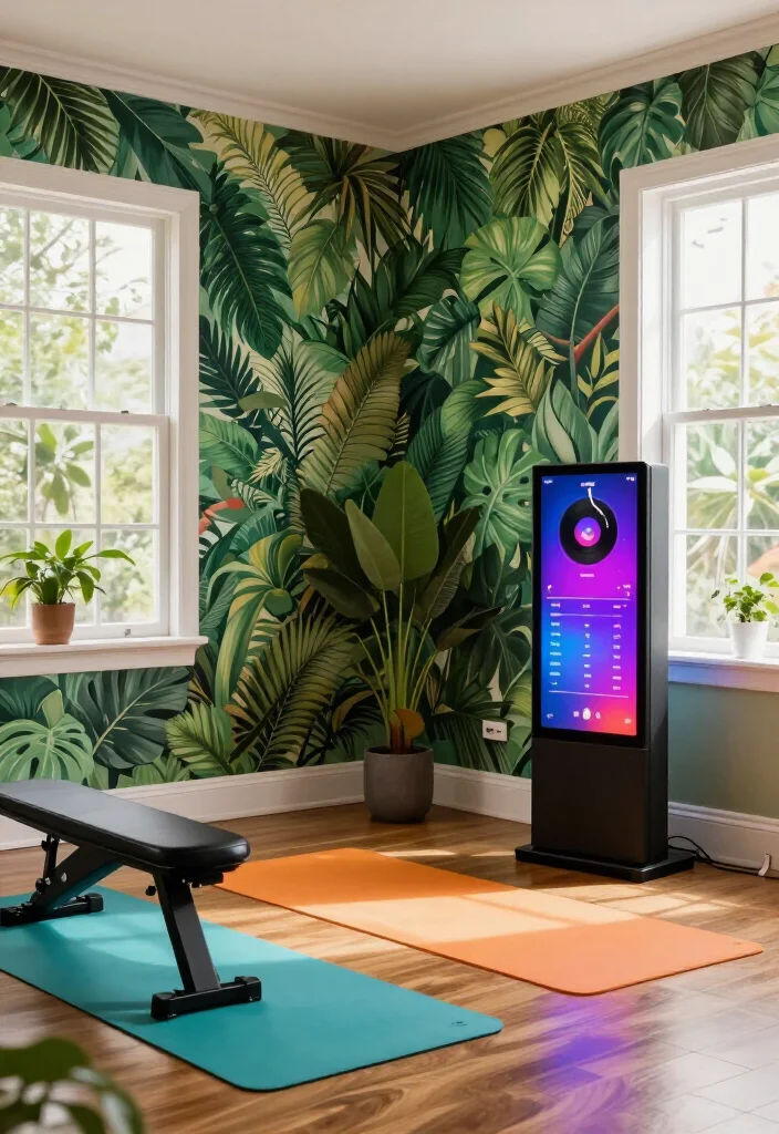 19 Gym Wallpaper and Playlist Vibe Ideas That Set the Right Training Mindset - 1. Urban Jungle: Greenery Meets Gym 1