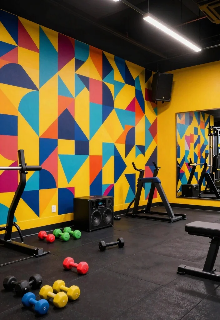 19 Gym Wallpaper and Playlist Vibe Ideas That Set the Right Training Mindset - 5. Geometric Patterns for Energy 1