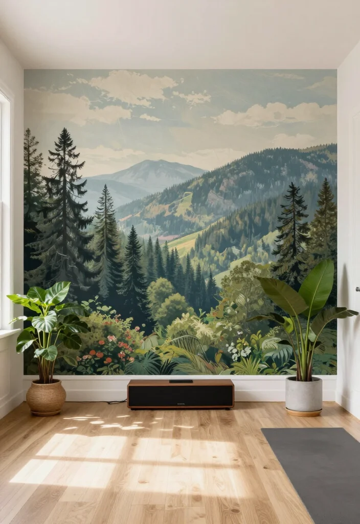19 Gym Wallpaper and Playlist Vibe Ideas That Set the Right Training Mindset - 7. Nature-Inspired Designs: Fresh Air Indoors 1