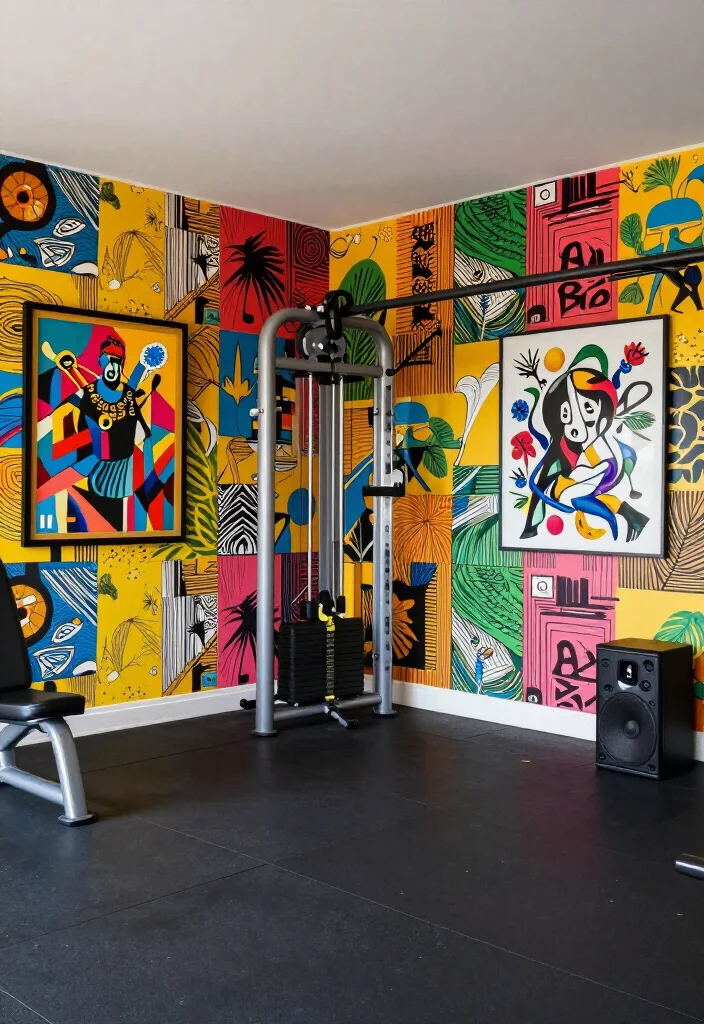 19 Gym Wallpaper and Playlist Vibe Ideas That Set the Right Training Mindset - 8. Artistic Expression: Bold and Unique 1