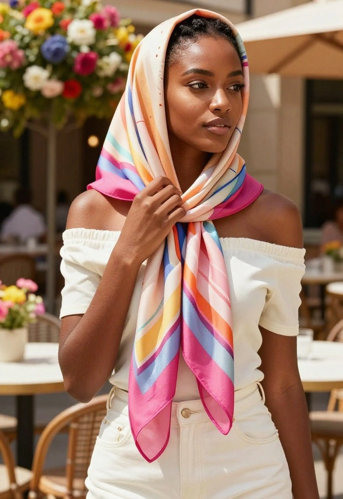 19 Heatless Summer Updo Hairstyles to Protect Your Ends - 11. Scarf Tied Updo 1