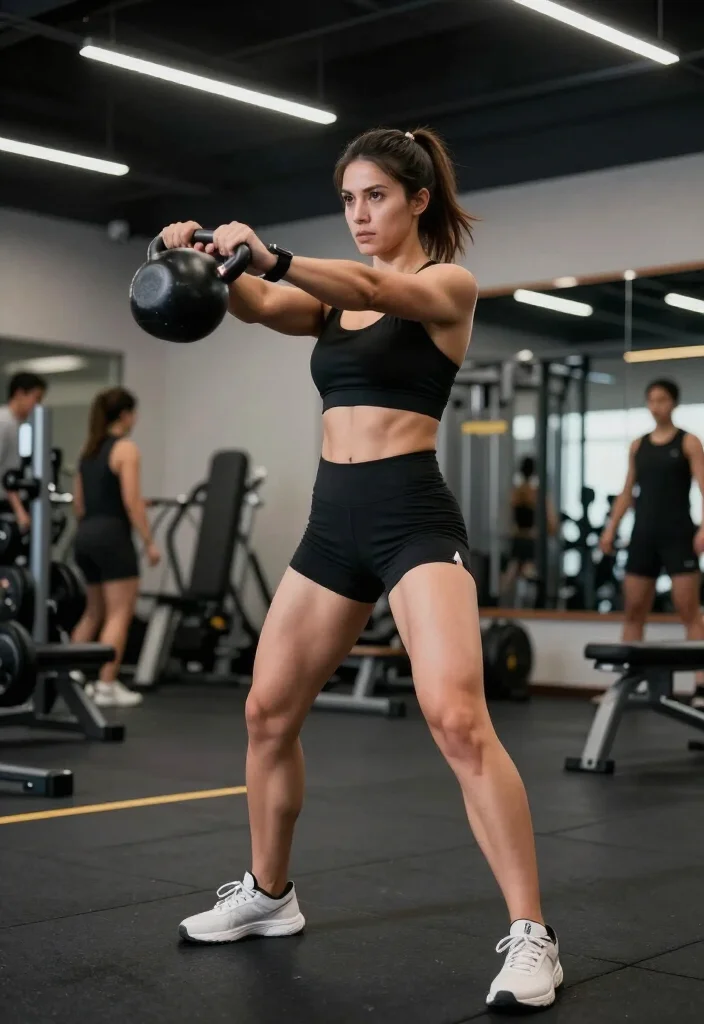 19 Leg Day Workouts at the Gym for Women Who Want Strong, Defined Legs - 15. Kettlebell Swings: Total Leg Engagement 1