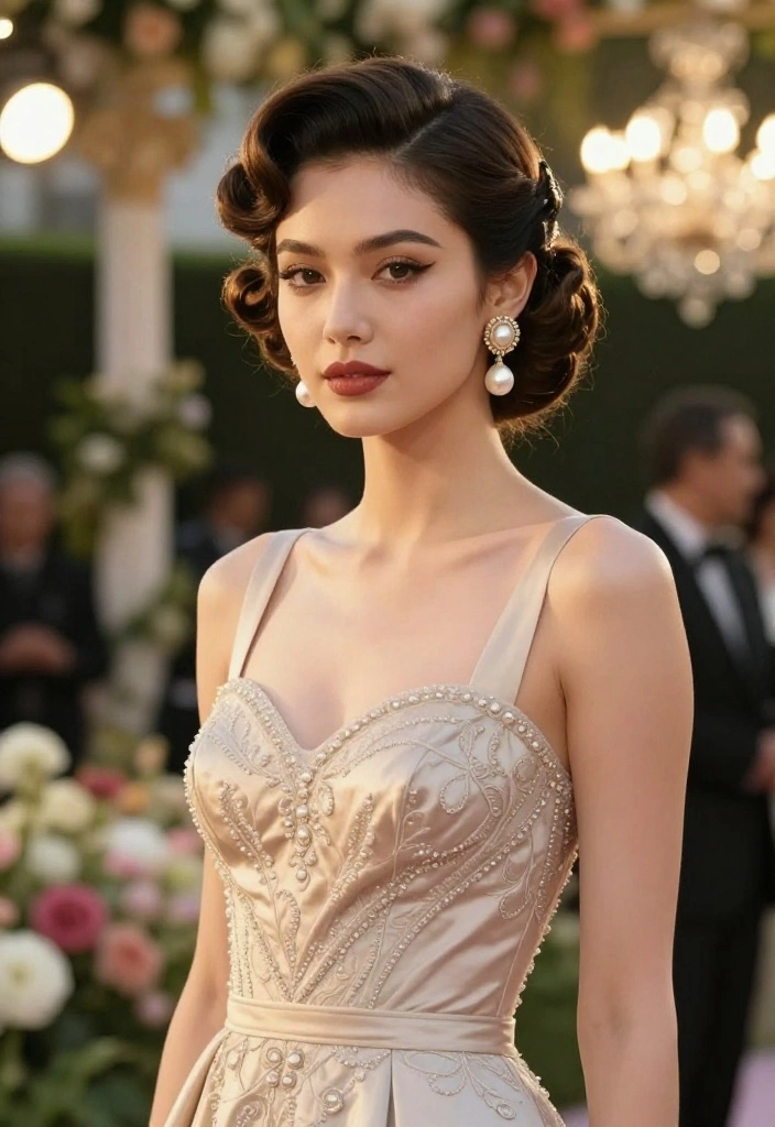 19 Lifted Updo Hot Weather Hairstyles to Survive Extreme Heat - 8. Vintage-Inspired Updo 1