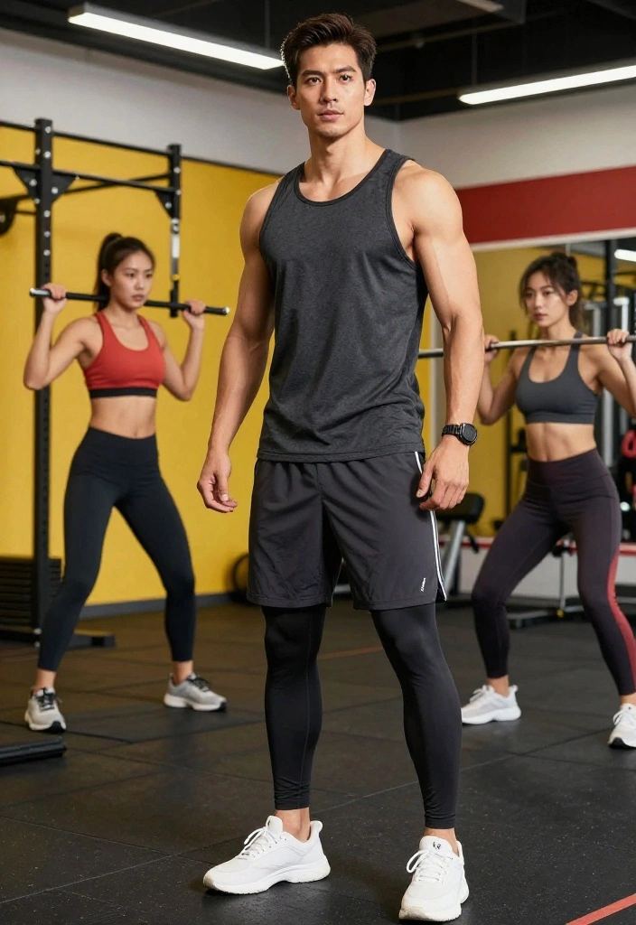 19 Men's Gym Outfit Ideas by Training Type: Powerlifting, Cardio, CrossFit, and Yoga - 18. Fusion Gear: Blending Styles for Unique Looks 1