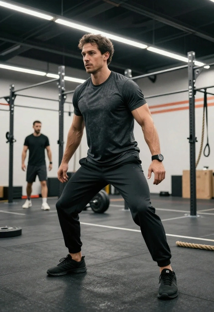 19 Men's Gym Outfit Ideas by Training Type: Powerlifting, Cardio, CrossFit, and Yoga - 3. CrossFit Cool: Functional and Tough 1