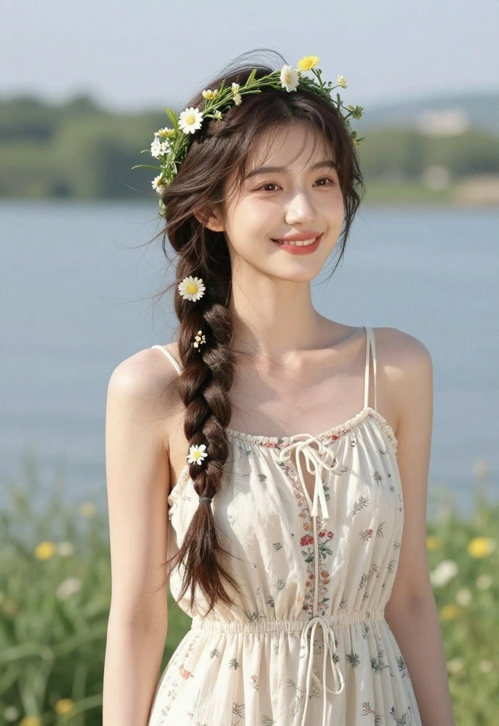 19 Messy Lake Hairstyles That Look Effortlessly Cute Outdoors - 10. Playful Crown Braid 1
