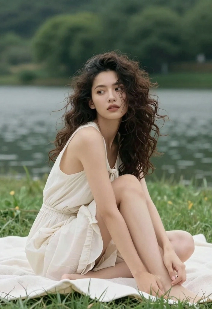 19 Messy Lake Hairstyles That Look Effortlessly Cute Outdoors - 12. Tousled Curly Hair 1