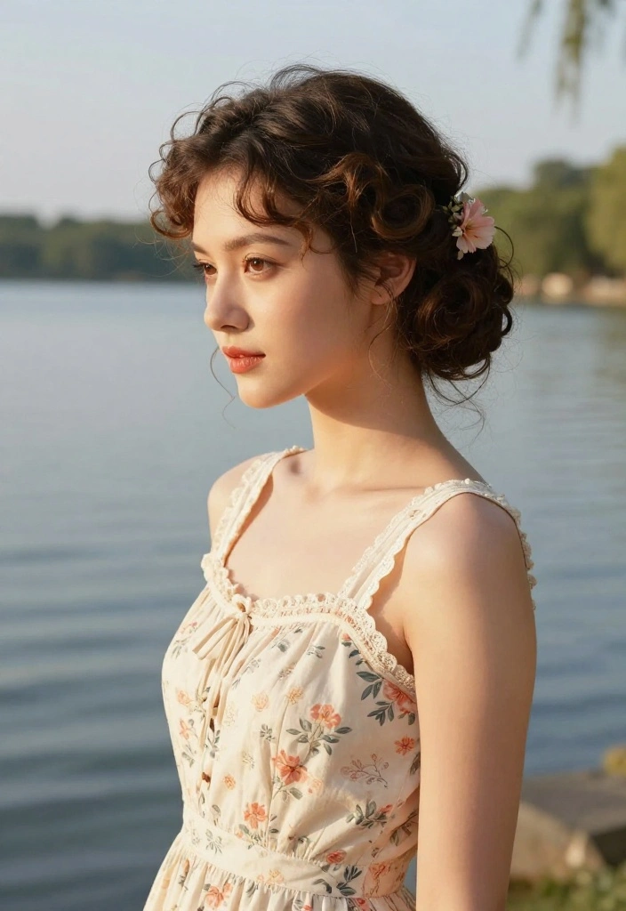 19 Messy Lake Hairstyles That Look Effortlessly Cute Outdoors - 17. Vintage-Inspired Updo 1
