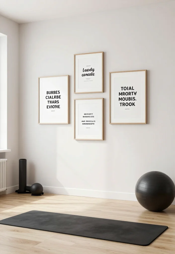 19 Minimalist Home Gym Ideas With Only the Equipment You Actually Need to Use - 11. Inspirational Wall Art: Motivating Your Space 1