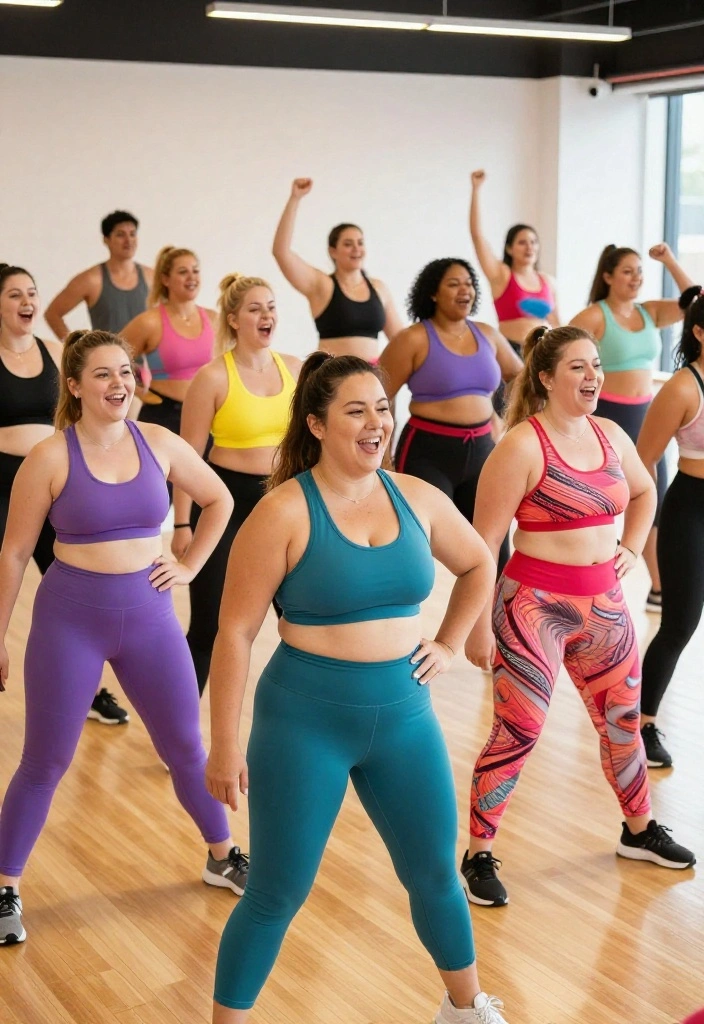19 Plus Size Workout Outfit Ideas for Every Exercise Type: Running, Lifting, Yoga, and More - 8. Colorful Athletic Set for Group Classes 1