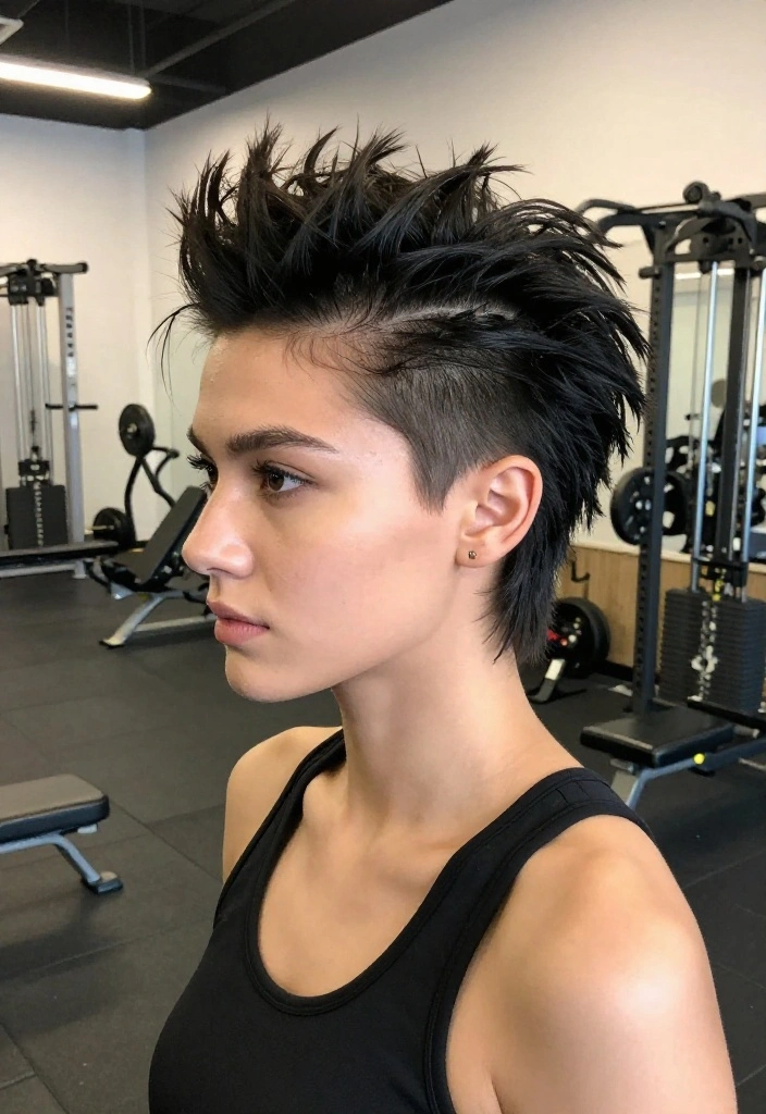 19 Quick Gym Hairstyles You Can Do in 2 Minutes When You're Running Late - 19. Quick Faux Hawk 1