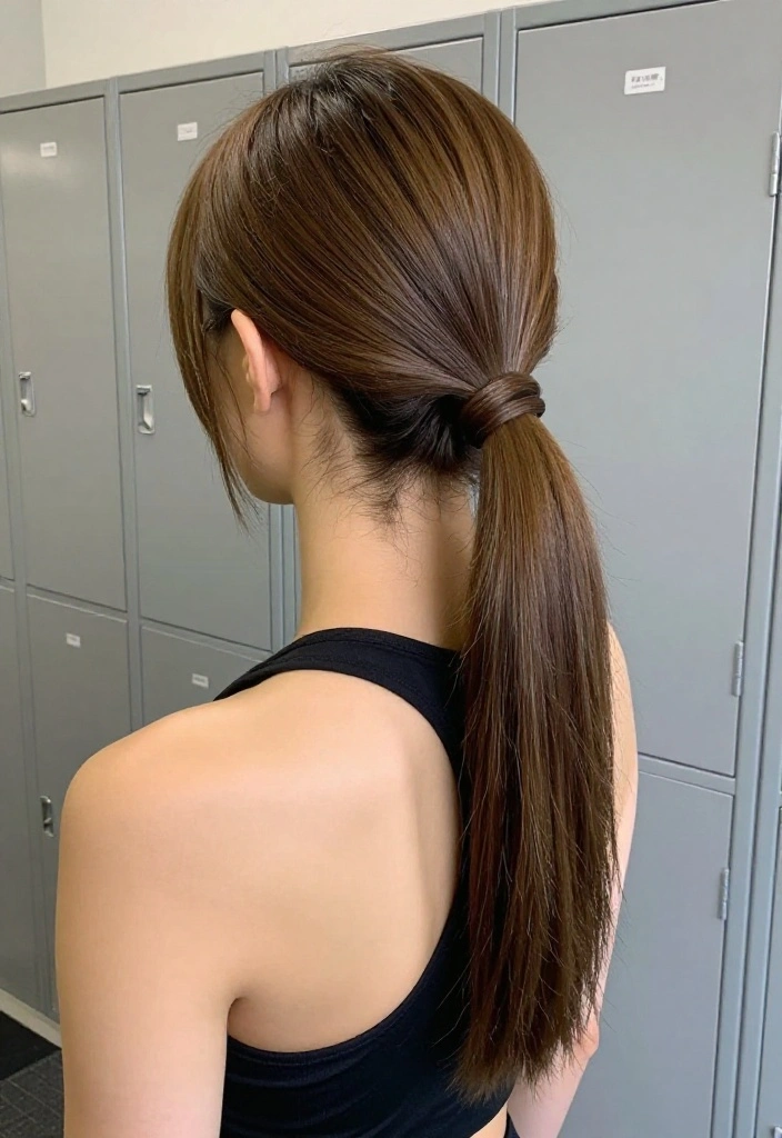 19 Quick Gym Hairstyles You Can Do in 2 Minutes When You're Running Late - 7. Quick Ponytail with Wrap 1