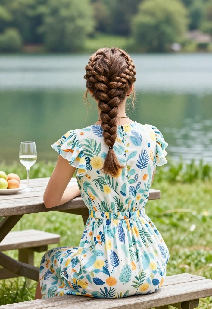 19 Secure Braided Lake Hairstyles for Fun and Windy Boat Days - 11. French Braid Crown 1