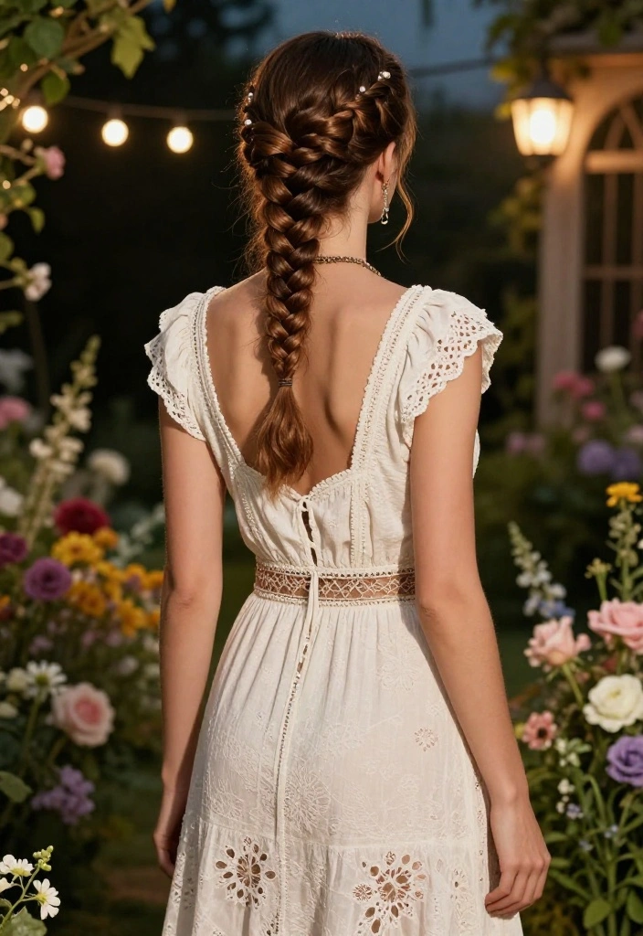 19 Sleek Summer Updo Hairstyles for a Sultry Night Out - 12. Fishtail Braid Updo 1