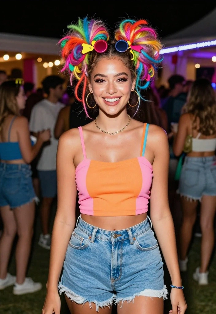 19 Sleek Summer Updo Hairstyles for a Sultry Night Out - 19. Modern Space Buns 1