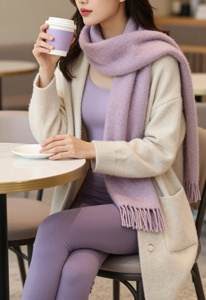 19 Soft Girl Workout Outfit Aesthetic Ideas for Women Who Love Feminine Gym Looks - 5. Cozy Cardigan & Leggings 1