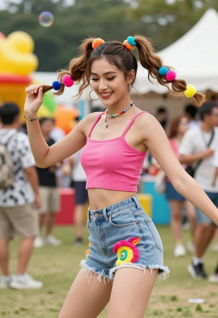 19 Sweat-Proof Hot Weather Hairstyles for Highly Active Days - 13. Bubble Ponytail 1