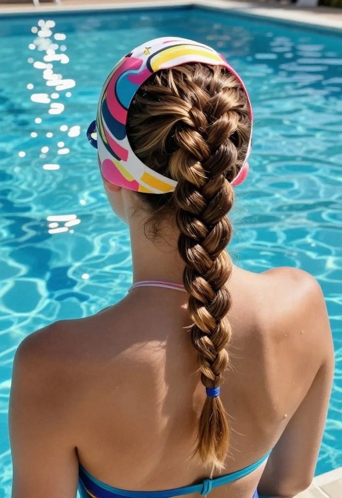 19 Tight French Braid Hairstyles to Go Swimming Competitively - 8. Twisted French Braid 1