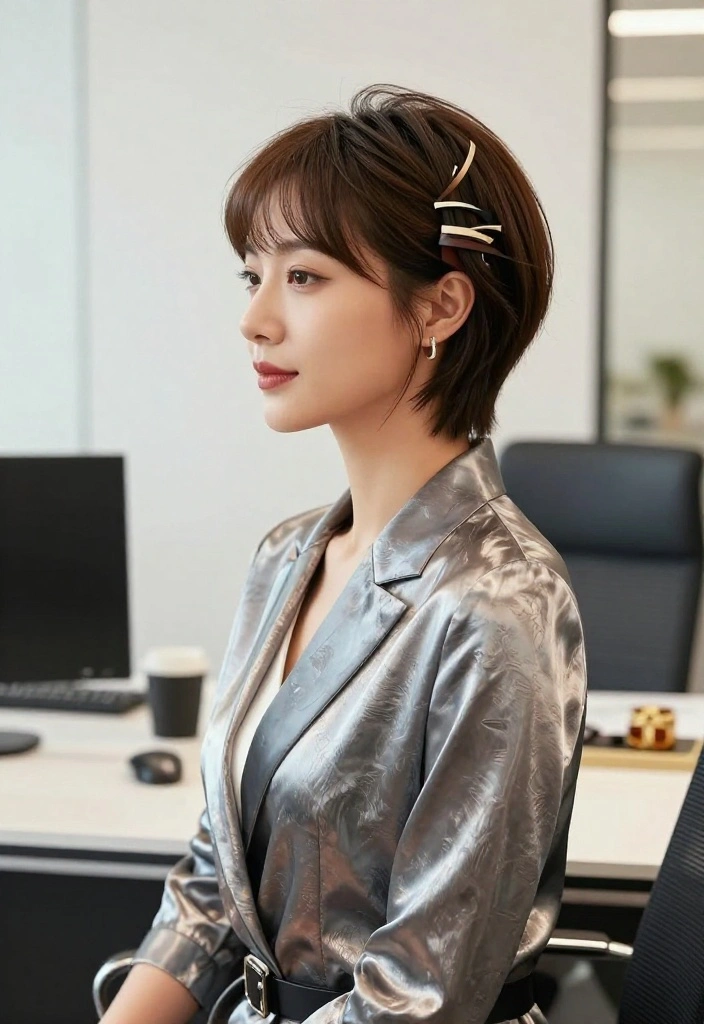 19 Trendy Hairstyles with Ribbon Tailored for Short Hair - 12. Layered Ribbon Accent 1