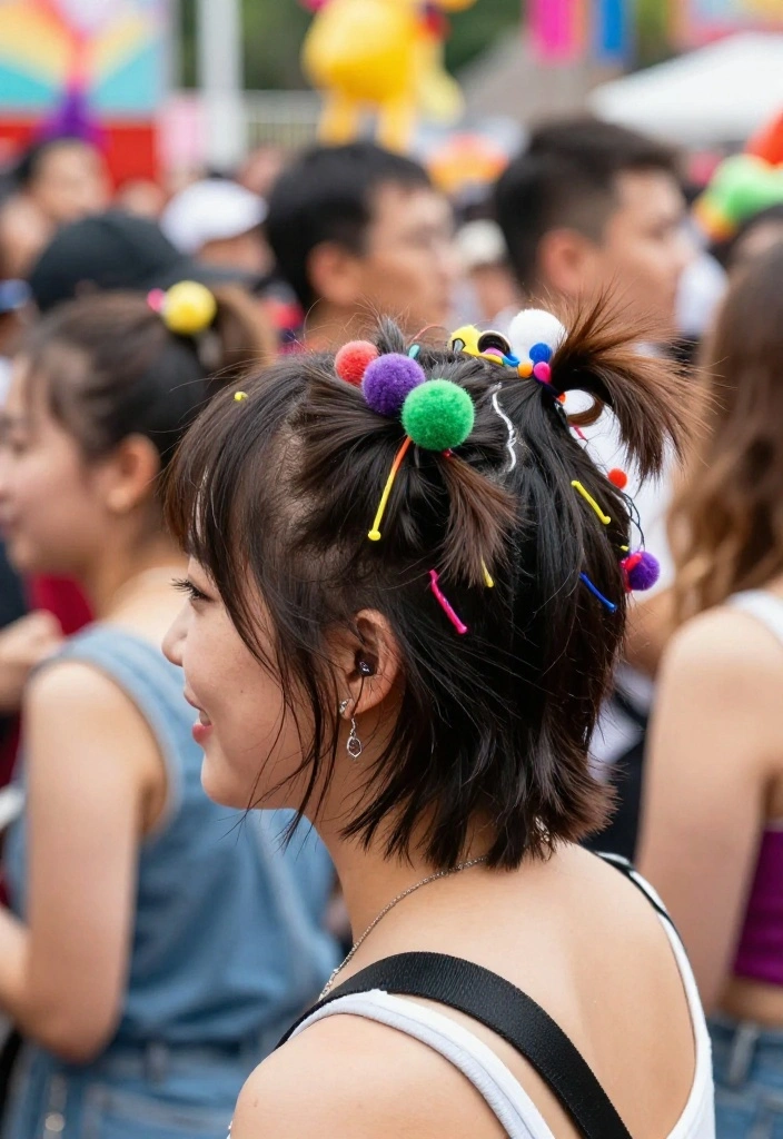 19 Trendy Hairstyles with Ribbon Tailored for Short Hair - 8. Playful Ribbon Pigtails 1