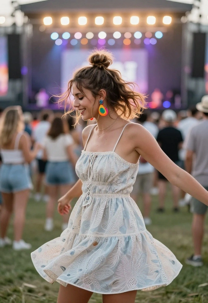 19 Trendy Hot Weather Hairstyles You Can Wear to Summer Concerts - 2. Effortless Messy Bun 1