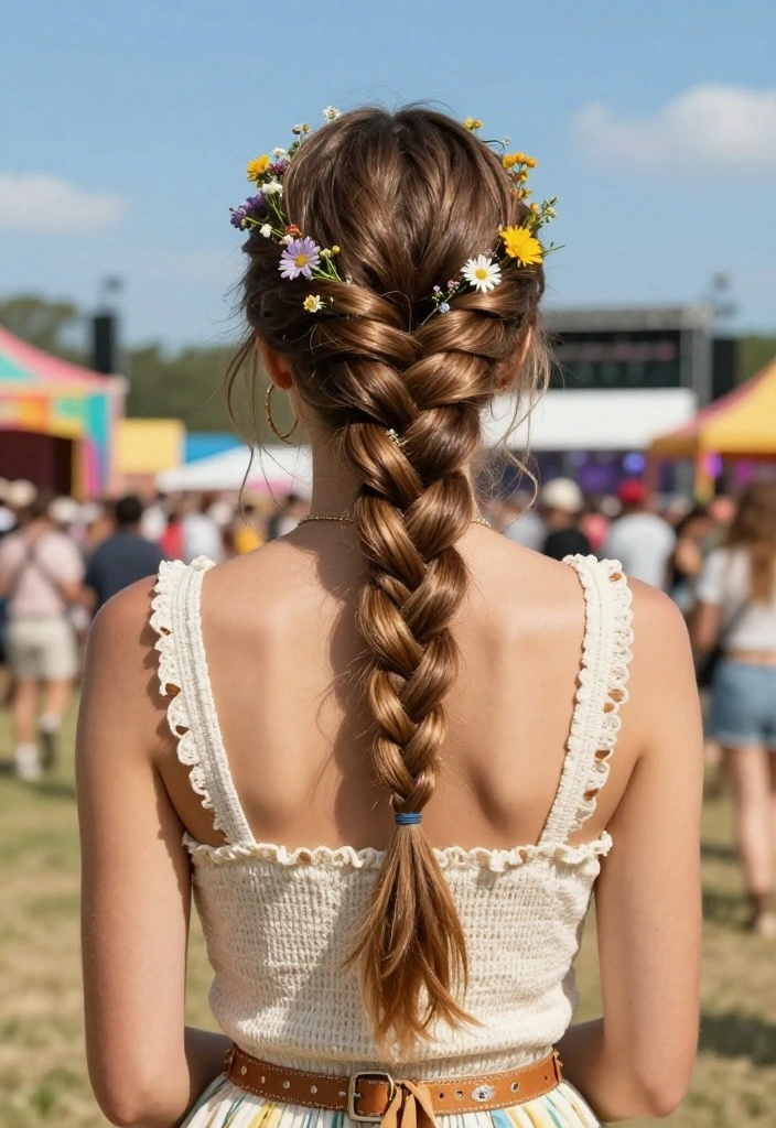 19 Trendy Hot Weather Hairstyles You Can Wear to Summer Concerts - 3. Chic Braided Crown 1