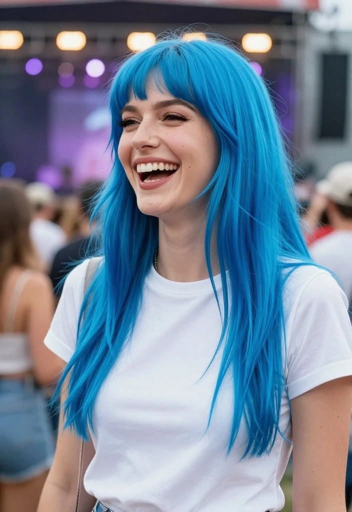 19 Trendy Hot Weather Hairstyles You Can Wear to Summer Concerts - 9. Bold Colored Hair 1