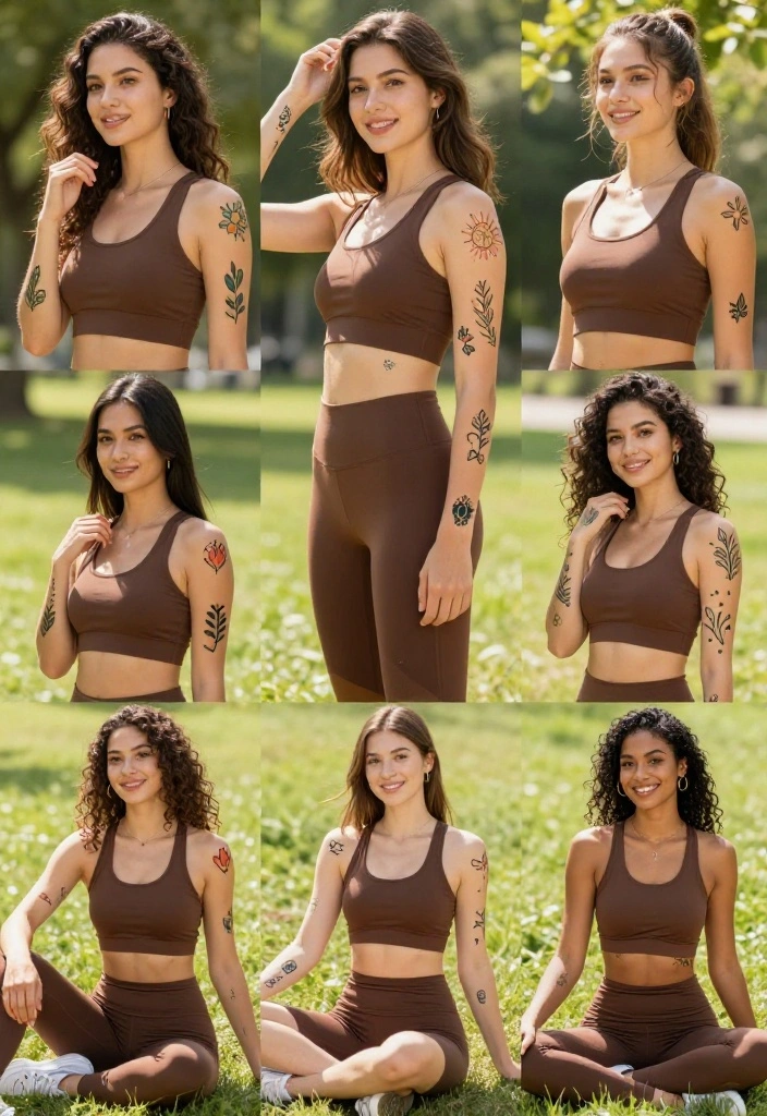 19 Ways to Style Brown Workout Outfits With Bold Accessories for a Complete Look - 10. Crafty Temporary Tattoos: Express Yourself 1
