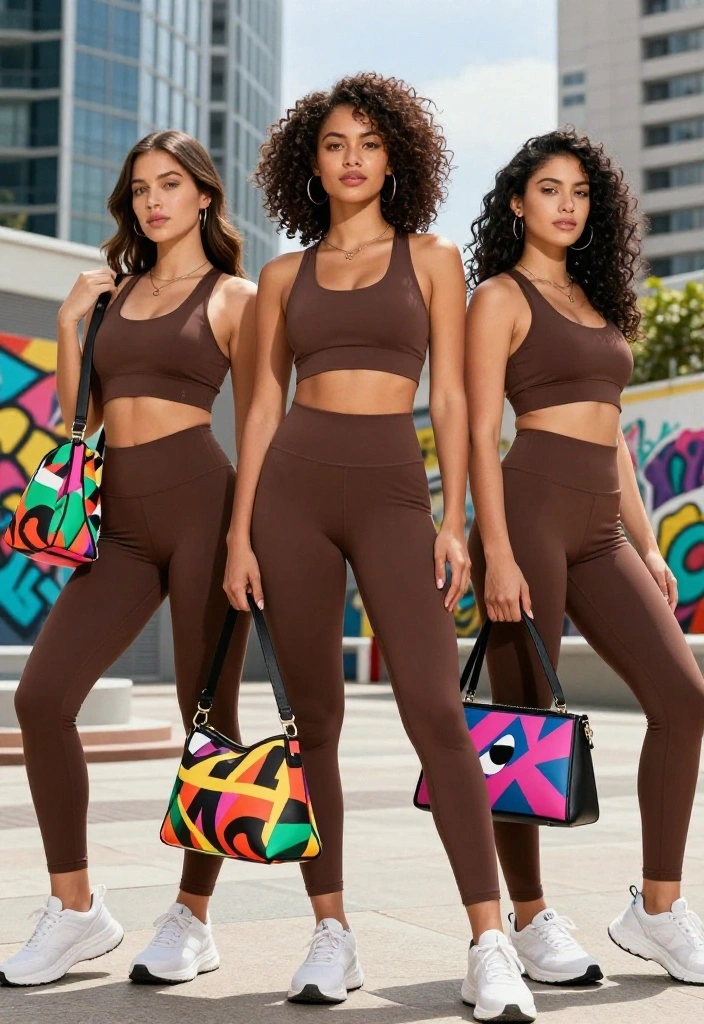 19 Ways to Style Brown Workout Outfits With Bold Accessories for a Complete Look - 2. Statement Bags: The Perfect Workout Companion 1