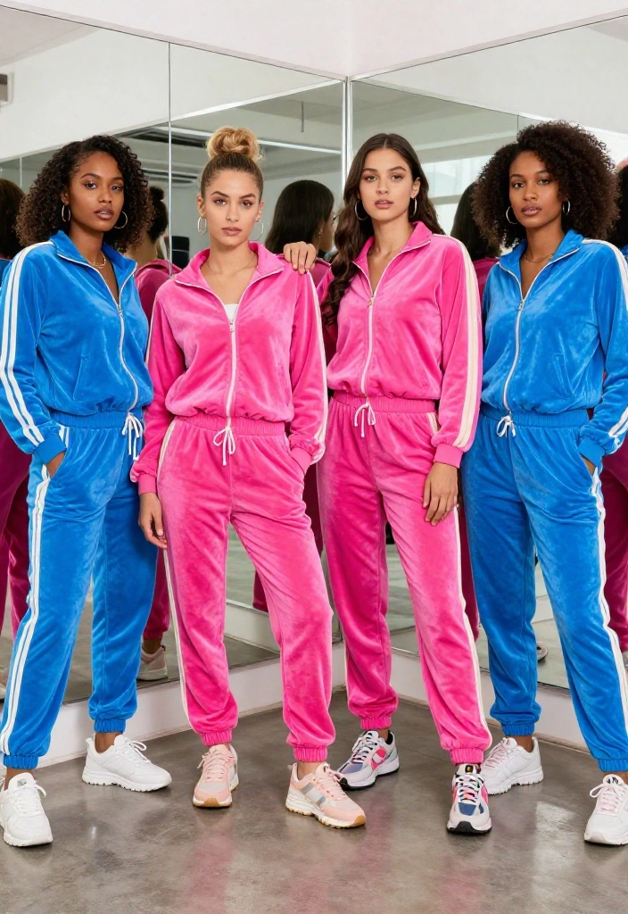 19 Y2K Aesthetic Workout Outfits Making a Comeback in 2026 - 1. Retro Velour Tracksuits 1