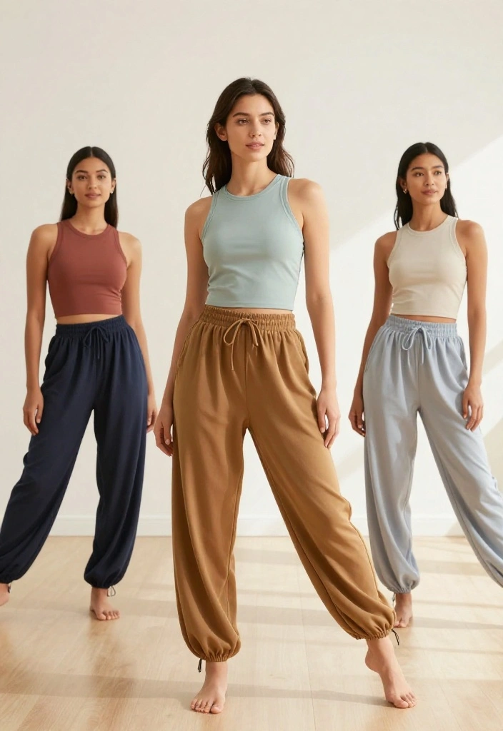 20 Baggy Gym Outfit Ideas That Still Look Intentional and Put-Together - 17. Sleeveless Top with Baggy Palazzo Pants 1