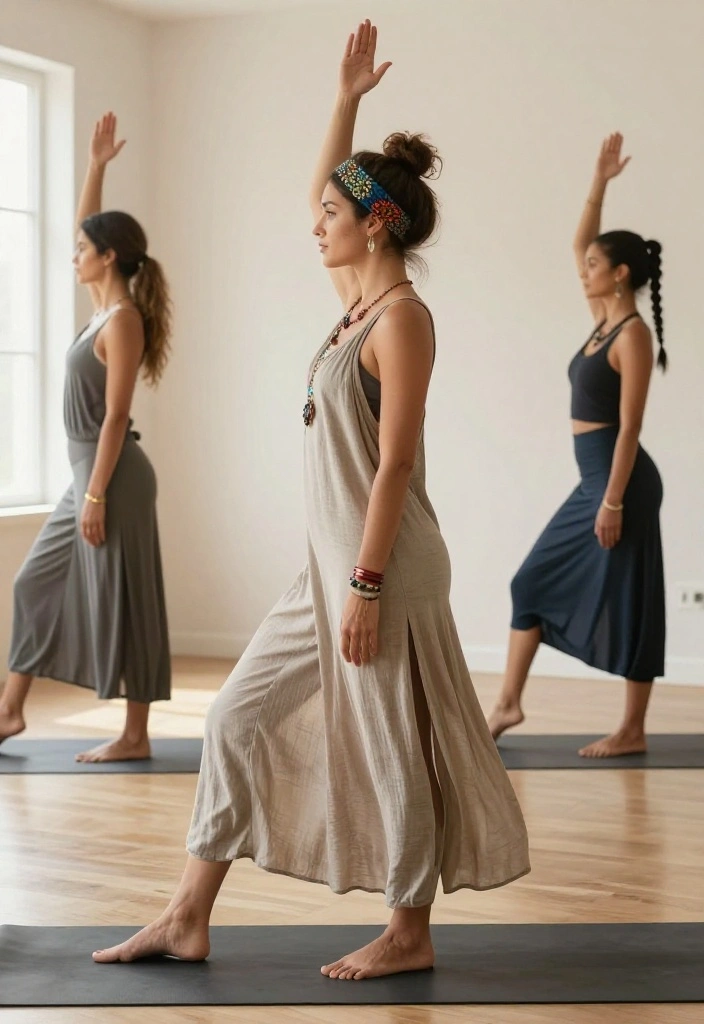 20 Baggy Gym Outfit Ideas That Still Look Intentional and Put-Together - 4. Boho-Inspired Tunic Over Capris 1